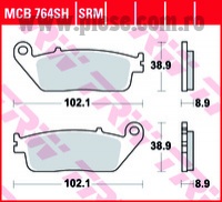 Set placute frana spate TRW MCB764SRM - Honda FJS 400 Silverwing (06-16) - FJS 600 Silverwing (03-16) 4T LC 400-600cc
